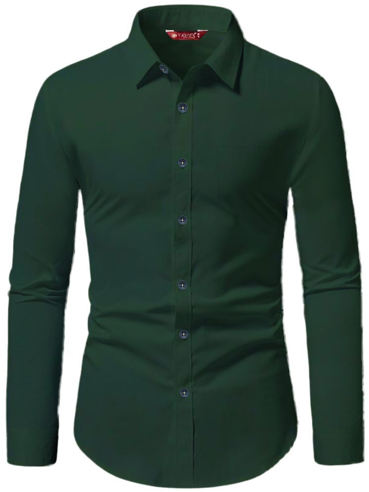     			Yugnik Cotton Blend Slim Fit Full Sleeves Men's Formal Shirt - Green ( Pack of 1 )