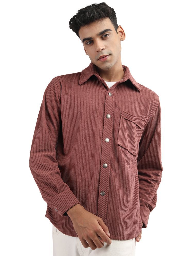     			Chkokko Polyester Men's Casual Jacket - Mauve ( Pack of 1 )