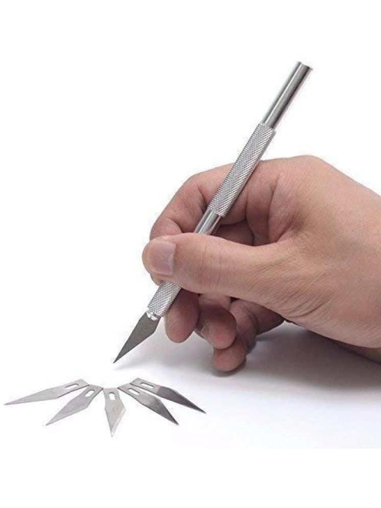     			FREEDY Detail Pen Knife with 5 Interchangeable Sharp Blades for Carving/Mat Cutting &Paper Cutting