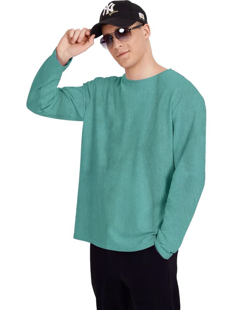     			Leotude Cotton Blend Regular Fit Solid Full Sleeves Men's Round T-Shirt - Green ( Pack of 1 )