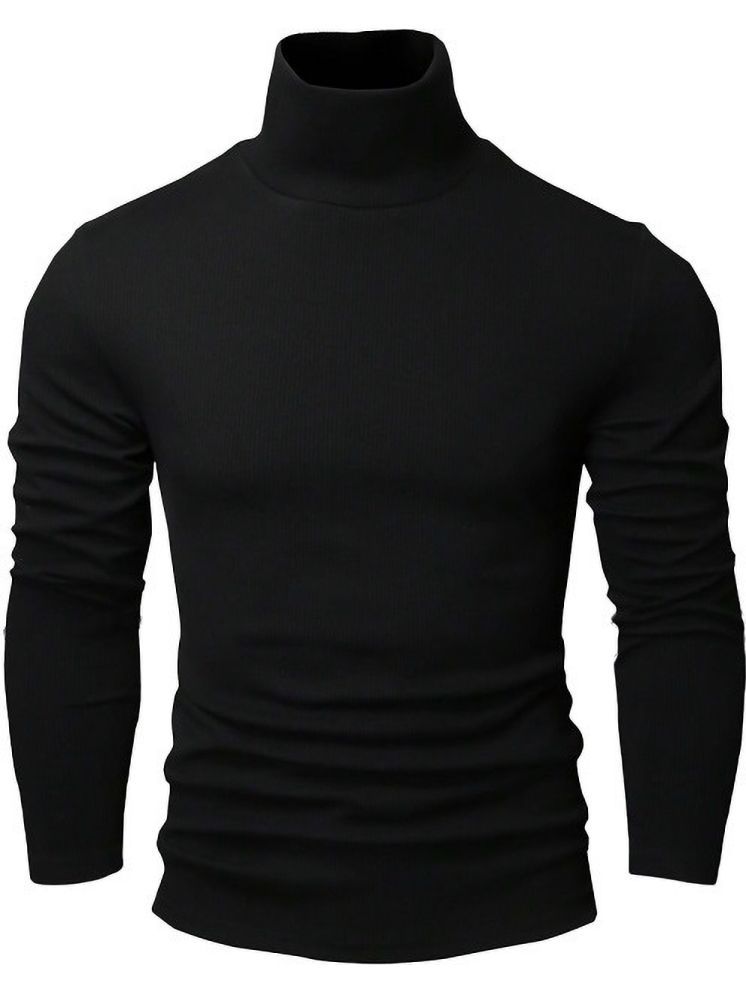     			Leotude Cotton Blend Regular Fit Solid Full Sleeves Men's Round T-Shirt - Black ( Pack of 1 )