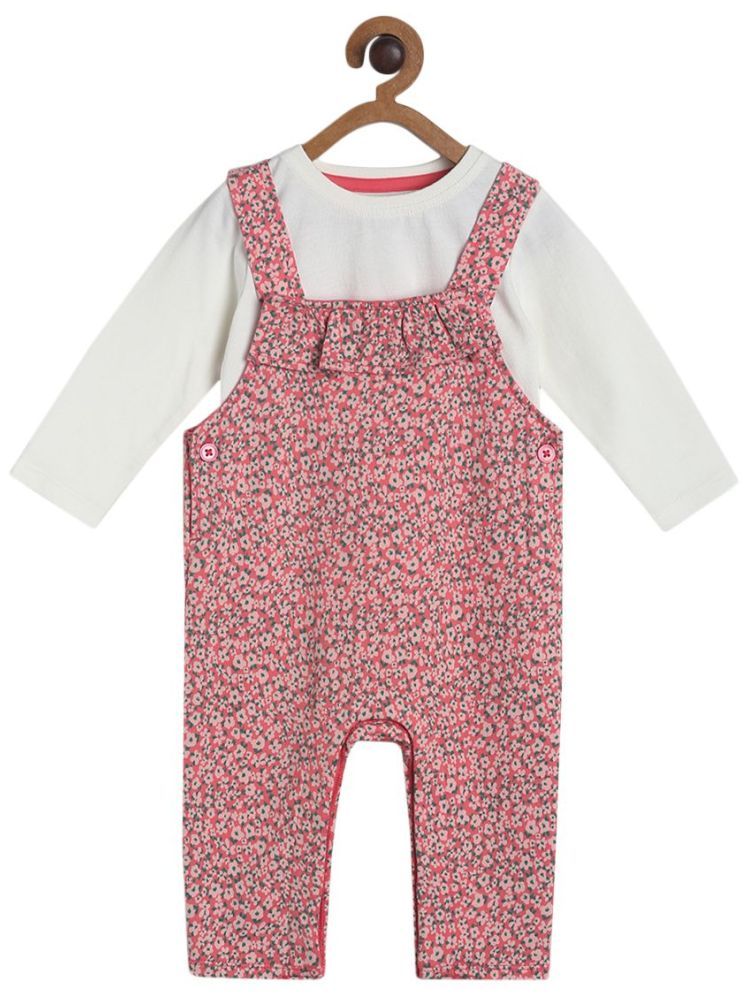     			MINI KLUB Orange Cotton Baby Girl Dungaree Sets ( Pack of 2 )