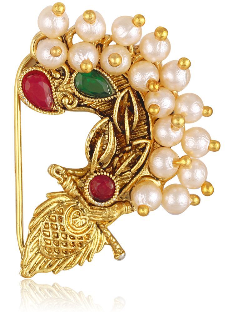     			Vivastri Premium & Attractive Pearl Beaded Unique Nosepin Limited Edition For Women & Girls -