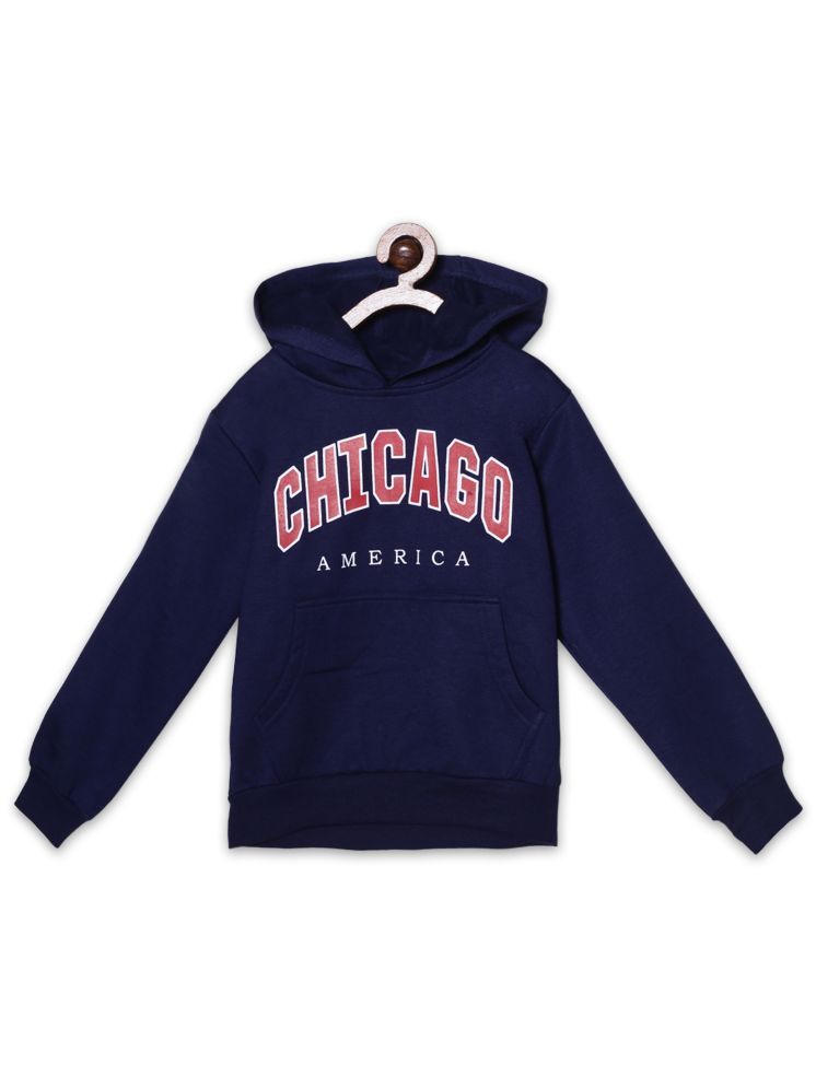     			Fashionable navyblue color hooded sweatshirts with Play Game print and kangaroo pocket on front in fleeze fabric for Kids