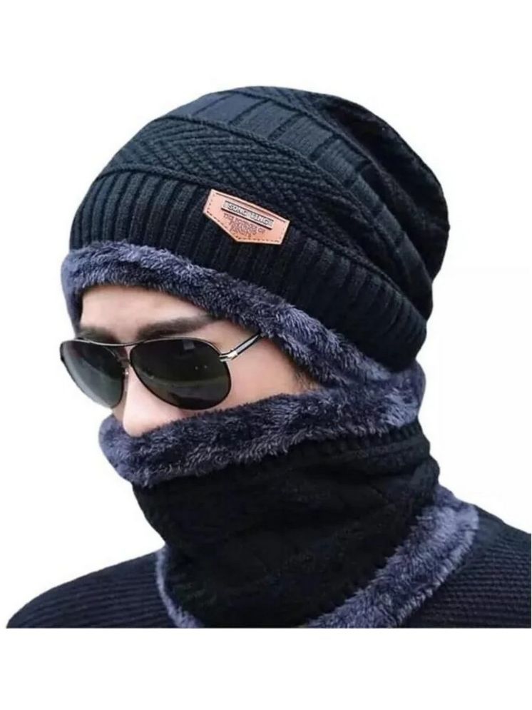     			Infispace Blue Woollen Men's Cap ( Pack of 1 )