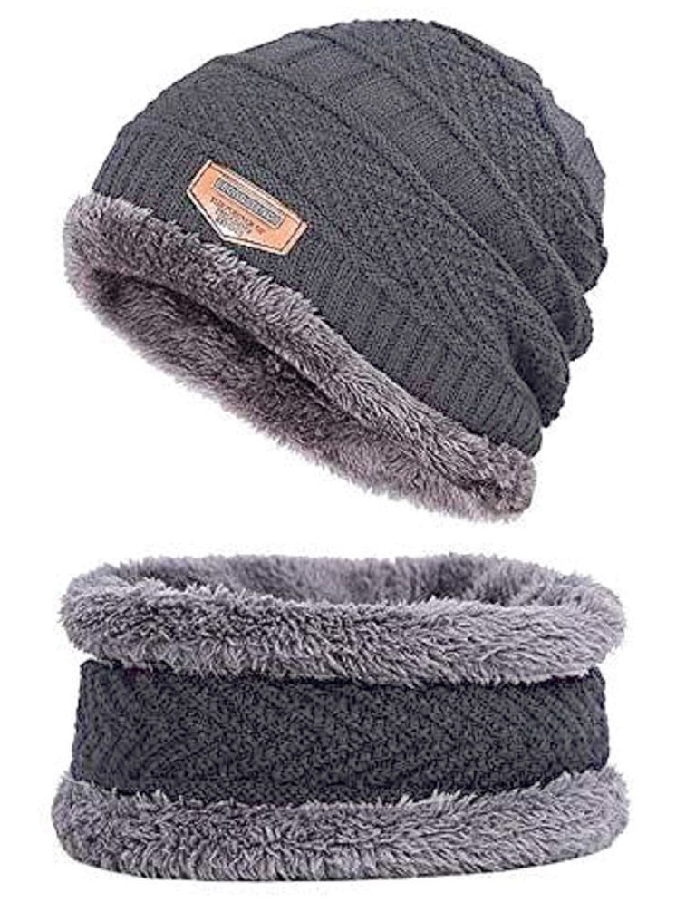     			Infispace Grey Woollen Men's Cap ( Pack of 1 )