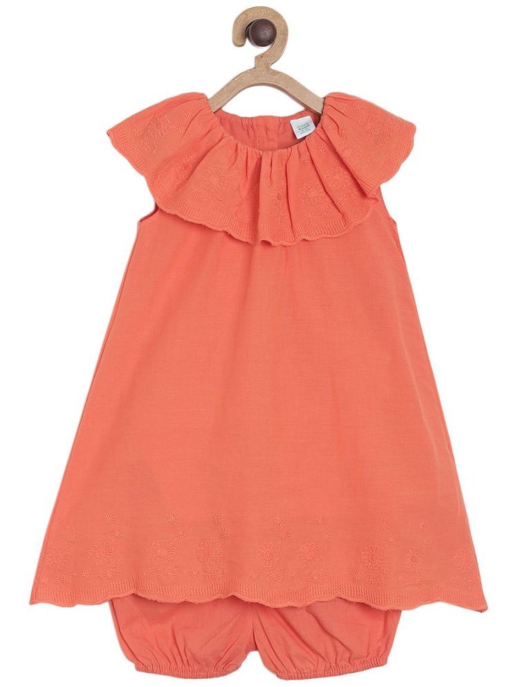     			MINI KLUB Pink Cotton Baby Girl Dress ( Pack of 1 )