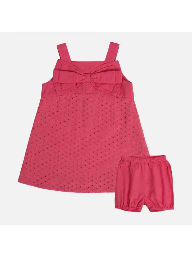     			MINI KLUB Pink Cotton Baby Girl Dress ( Pack of 2 )