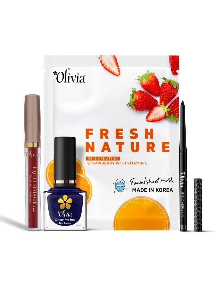     			OLIVIA Makeup Kit ( Sindoor, Kajal, Nail Paint and Sheet Mask )