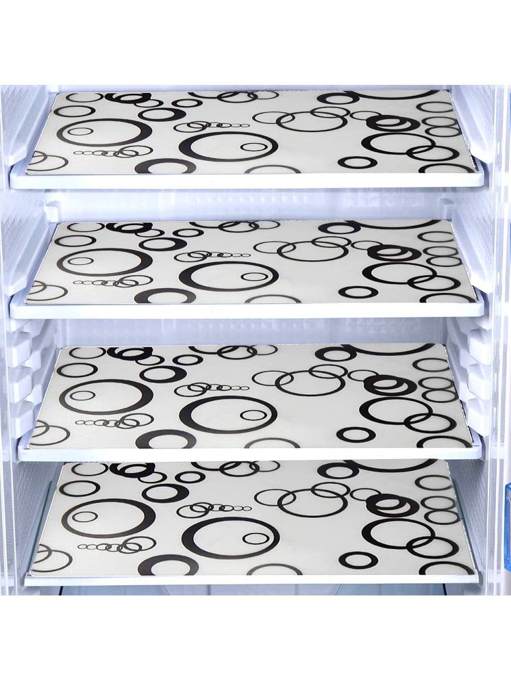     			SWIZIER Polyester Floral Printed Fridge Mats ( 68 28 ) Pack of 4 - Multicolor