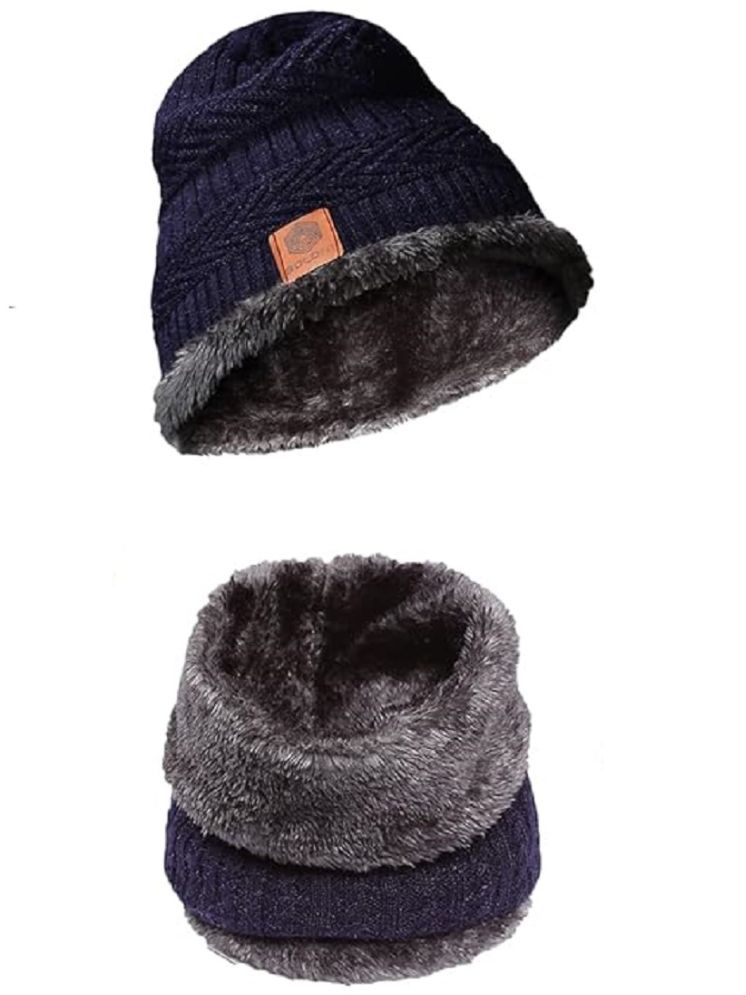     			Winter Woolen Beanie Cap & Muffler for Men & Women| Beanie Cap| Woolen Topaa| Winter Cap| Head & Neck Warmer| Mix Color| 1 Set|