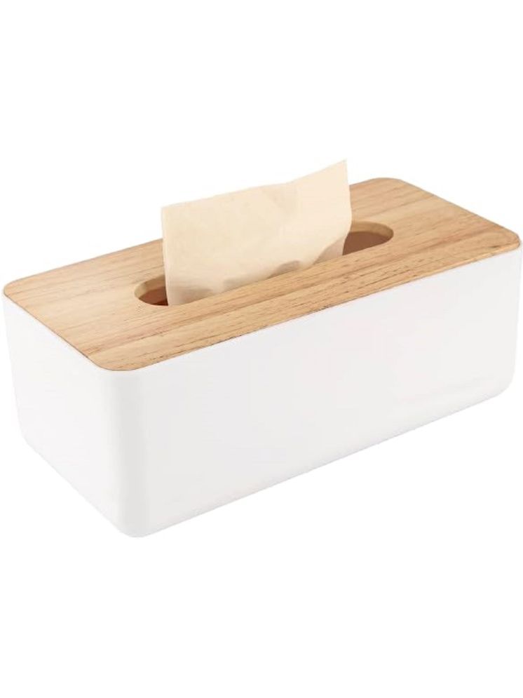     			Wooden Tissue Paper Holder Box Organizer for Car Decor Home, Wooden Cover Plastic Tissue Box Holder for Storage on Bathroom, Countertop, Bedroom Dresser, Night Stand, Desk