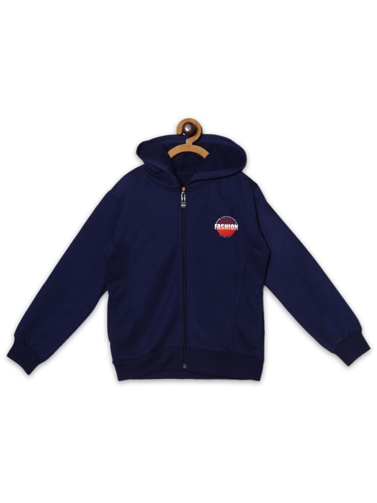     			floridaable Navy blue color hooded sweatshirts with v cut and side pocket on front in fleeze fabric for Kids