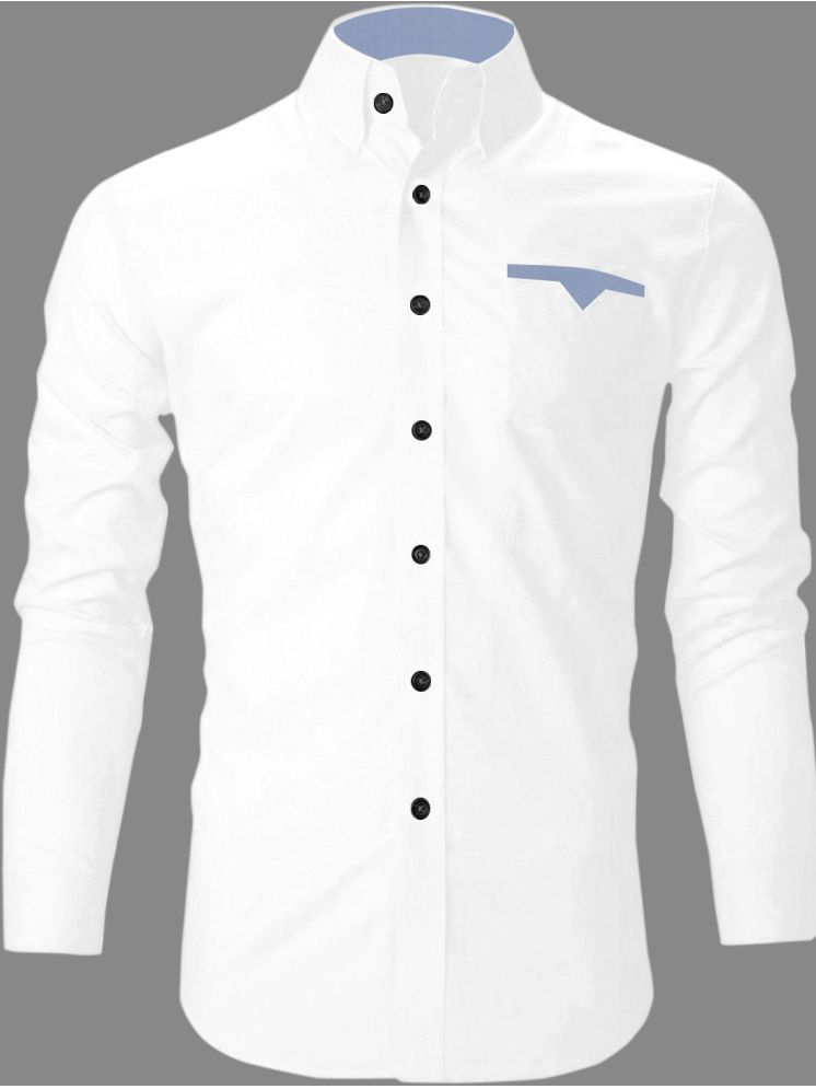     			kedar fab Polyester Regular Fit Solids Full Sleeves Men's Casual Shirt - White ( Pack of 1 )