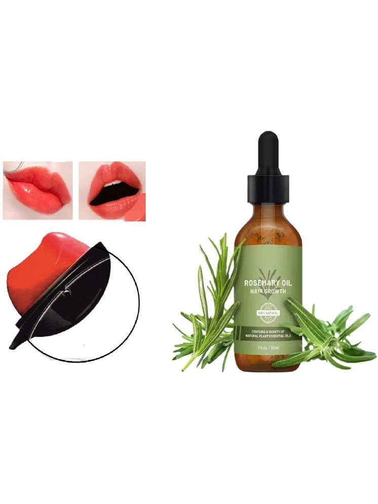     			100% Natural Rosemary Hair Oil for Thick, Smooth Hair 30ml & AppleDesign Red Lipstick, Creamy Look for Girls/Women Combo of 2