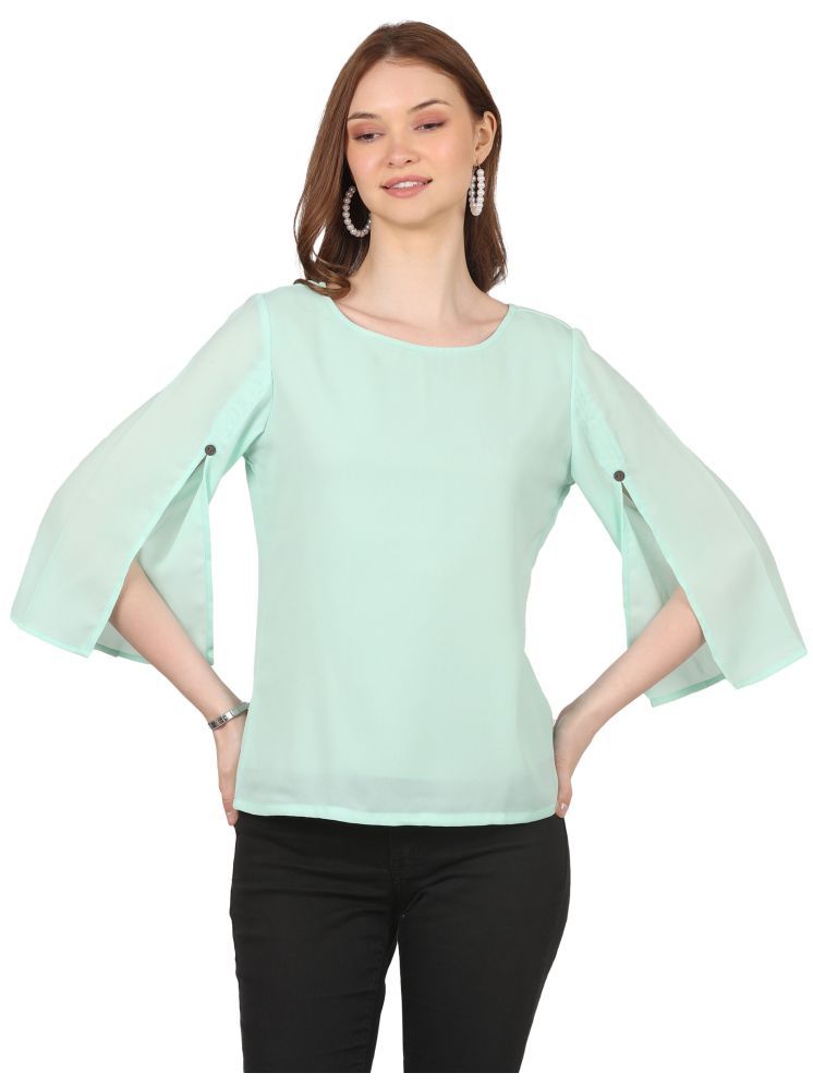     			FASHJONS 360 Green Georgette Women's Regular Top ( Pack of 1 )