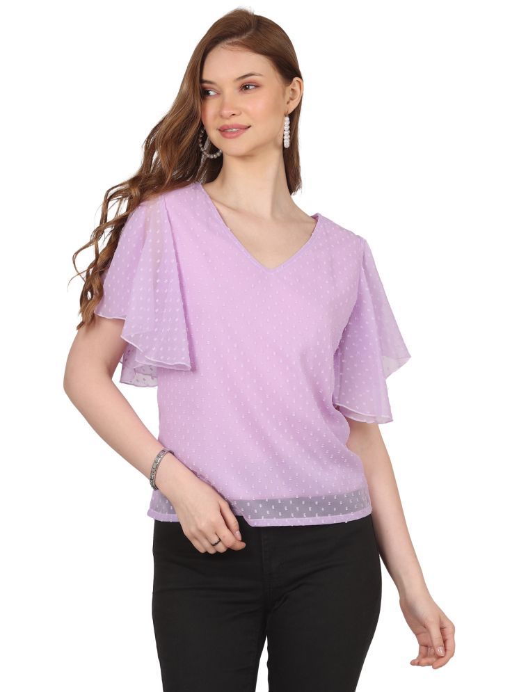     			FASHJONS 360 Purple Georgette Women's Regular Top ( Pack of 1 )