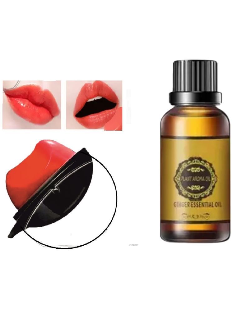     			Slimming Tummy Ginger Essential Oil 30ml & AppleDesign Red Lipstick, Creamy Look for Girls/Women Combo of 2