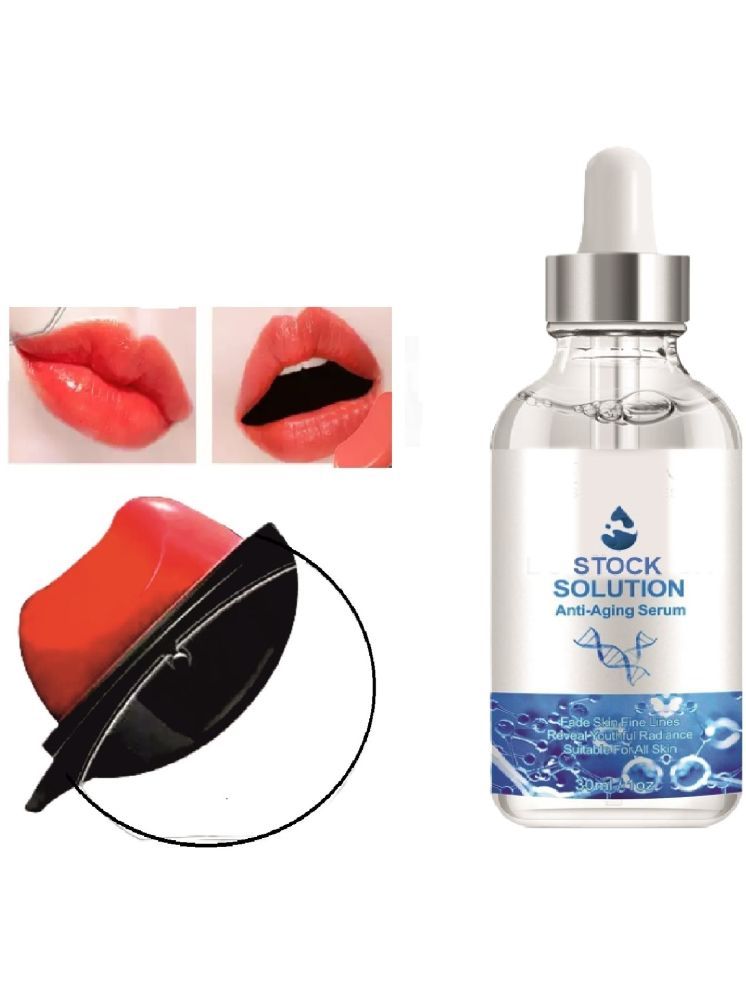     			Stock Solution Botox Serum 30ml & AppleDesign Red Lipstick Waterproof for Women & Girls Combo of 2