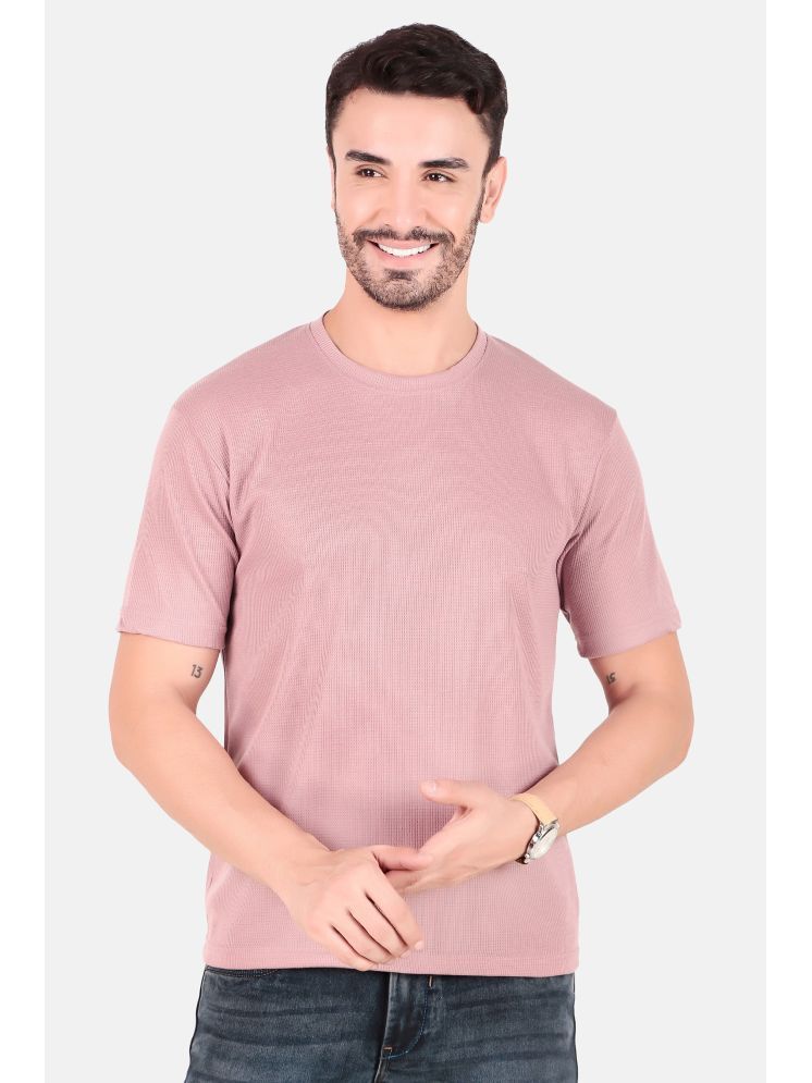     			FIRST POSTION Cotton Blend Relaxed Fit Solid 3/4th Sleeves Men's Round T-Shirt - Pink ( Pack of 1 )