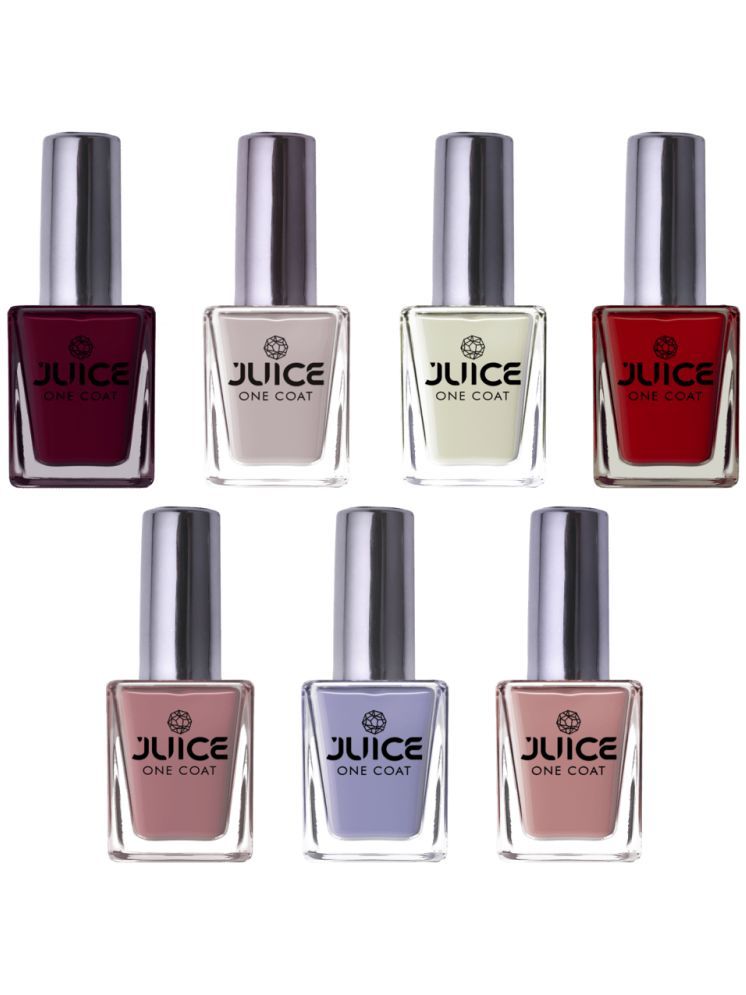     			Juice Nail Paint 11ml Each (Pack of 7) (Merlot, Light Pink, Red, Grey, Magenta, Dusky Rose, Lavender)