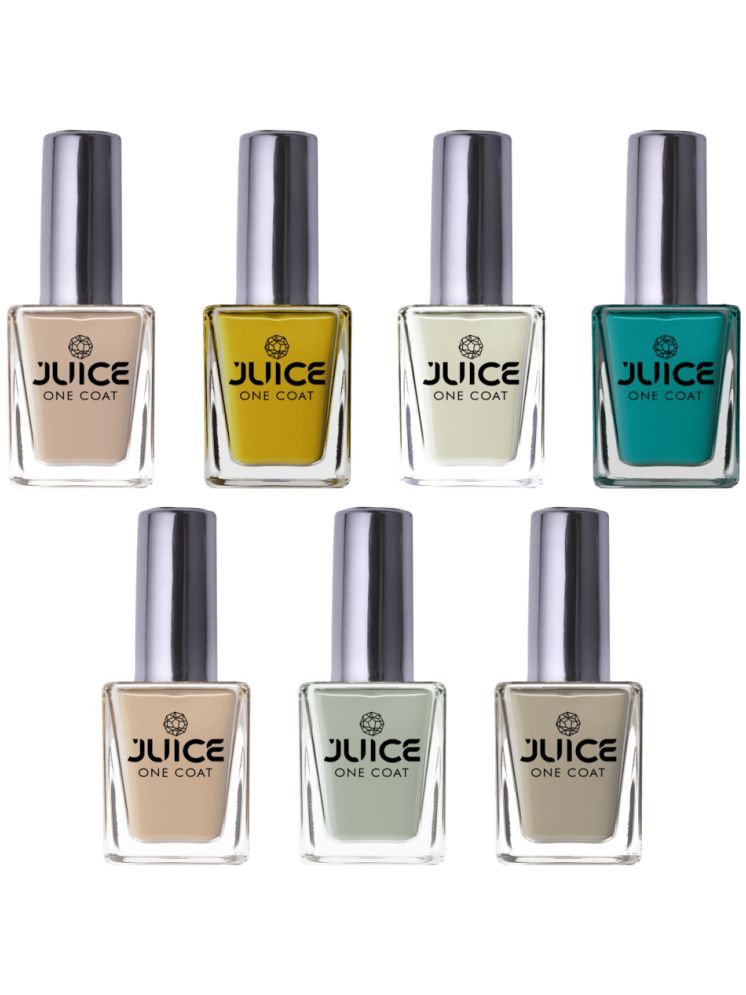     			Juice Nail Paint 11ml Each (Pack of 7) (Merlot, Peach, Mink, Pistachio, Beige, Teal Blue, Yellow)