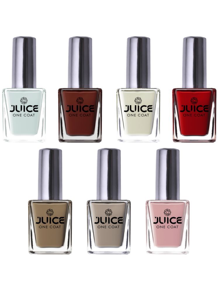     			Juice Nail Paint 11ml Each (Pack of 7) (Merlot, Brown, Pastel Green, Pink Blush, Dusk-hue, Brown Beige, Crimsom Red)