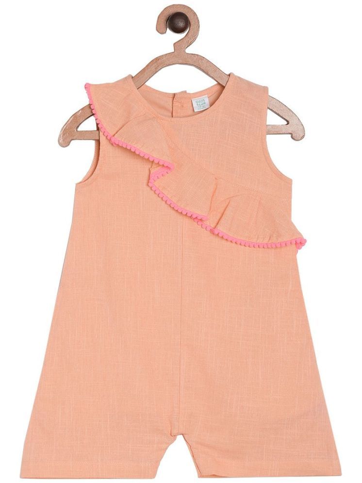     			MINI KLUB Orange Cotton Baby Girl Jumpsuit ( Pack of 1 )