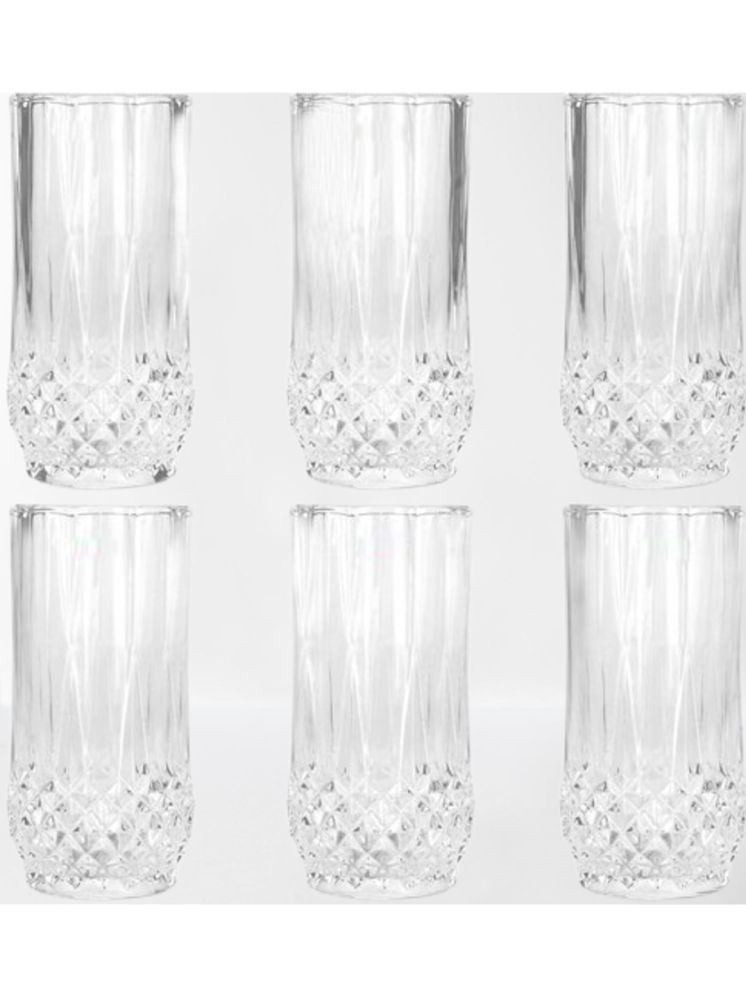     			Somil Party Glass/Beer Mug Glass Plain Water Glass 350 ml ( Pack of 6 ) Transparent