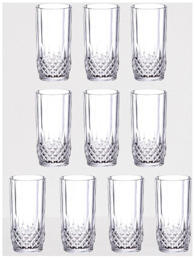     			Somil Party Glass/Beer Mug Glass Plain Water Glass 350 ml ( Pack of 10 ) Transparent