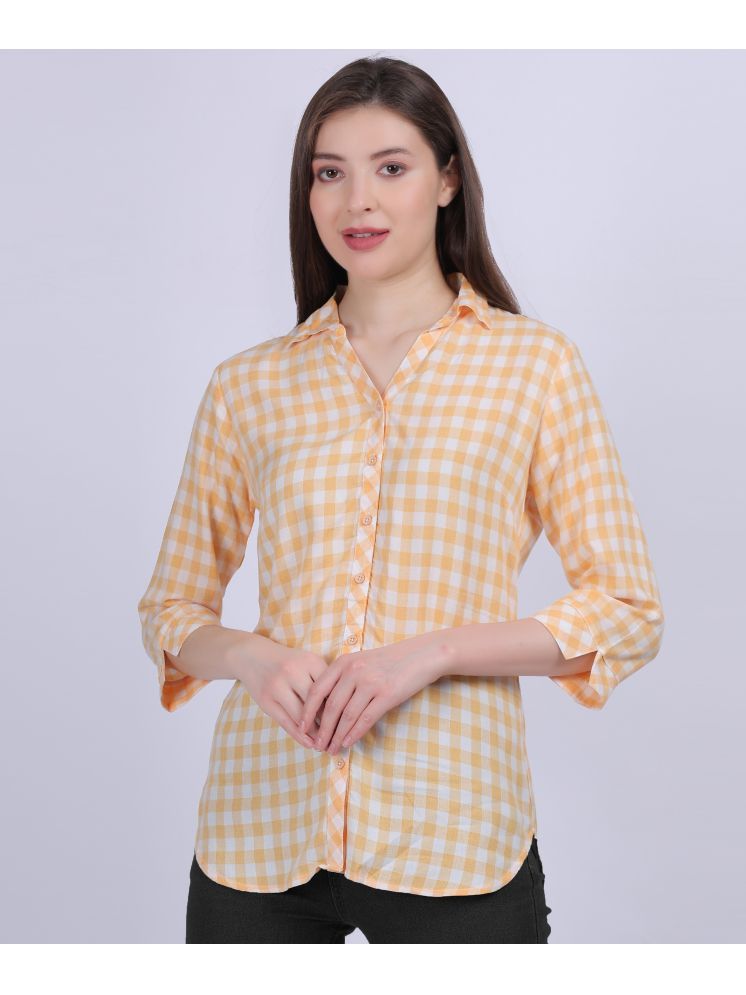     			aumbe Yellow Cotton Women's Shirt Style Top ( Pack of 1 )