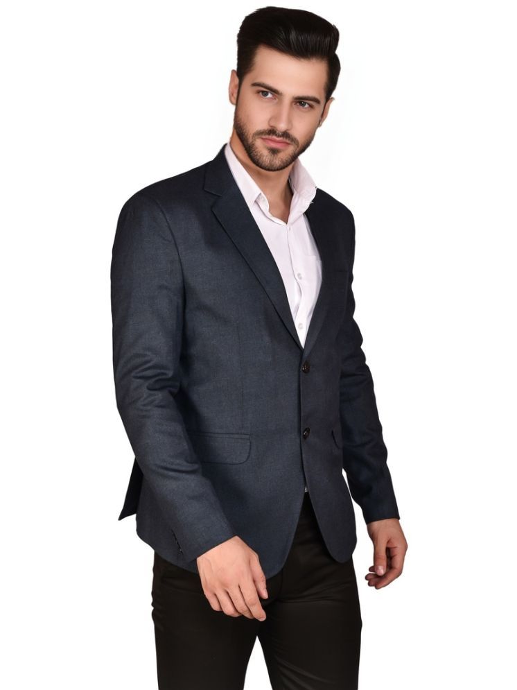     			roundfeet Cotton Blend Men's Blazer - Navy Blue ( Pack of 1 )