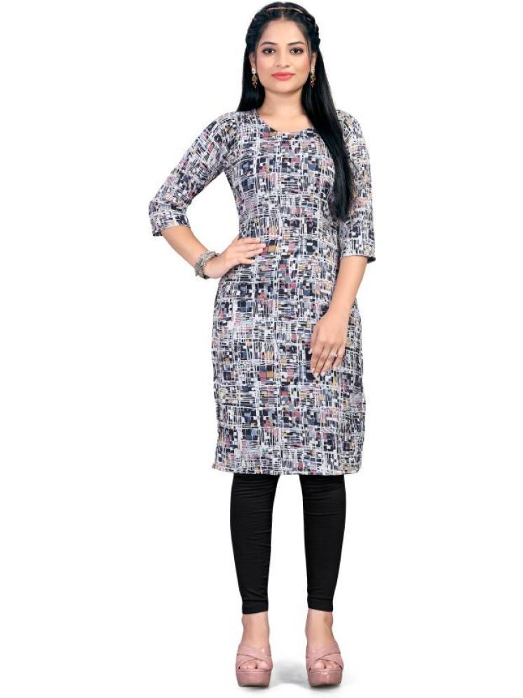     			INDIAN SILKS Rayon Printed Straight Women's Kurti - Black ( Pack of 1 )