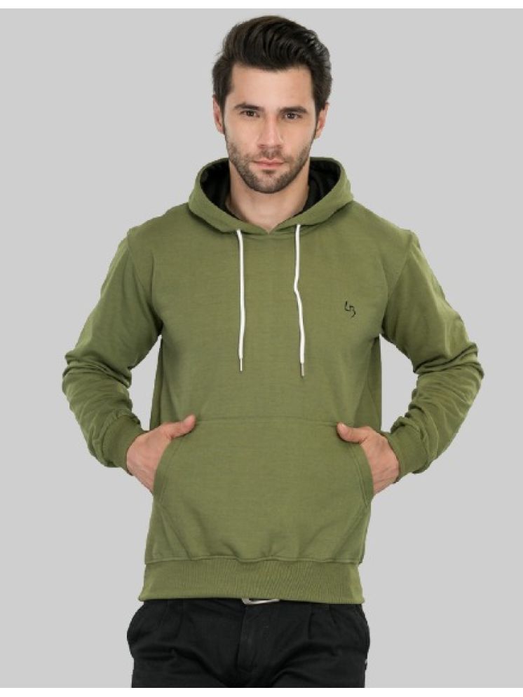     			LEEBONEE Fleece Hooded Men's Sweatshirt - Green ( Pack of 1 )