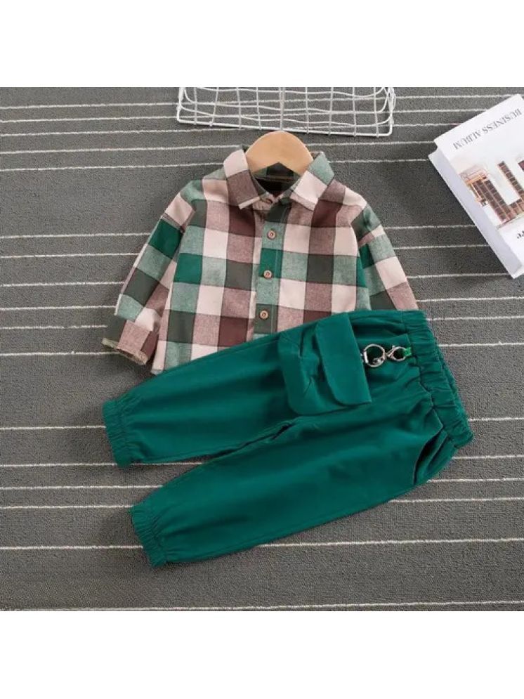     			Ocvito Green Cotton Boys Shirt & Shorts ( Pack of 1 )