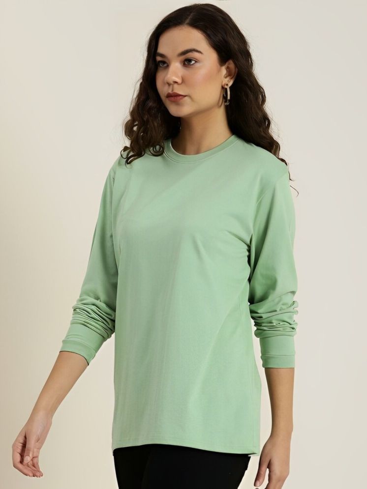     			PLUS PARADISE Mint Green Cotton Blend Regular Fit Women's T-Shirt ( Pack of 1 )