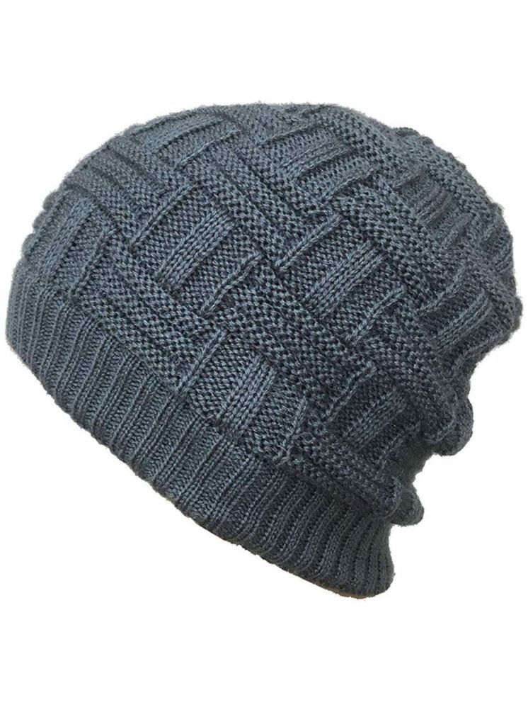     			SUNTAP Multicolor Beanie Cap Gray Woollen Men's Cap ( Pack of 1 )