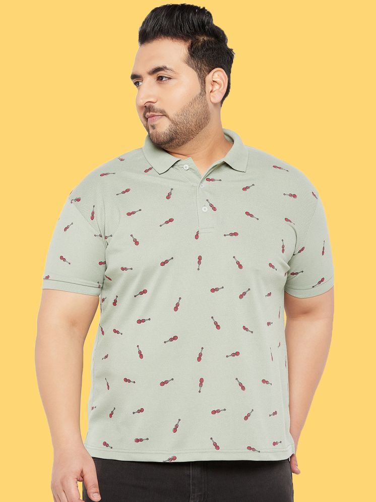     			The Million Club Cotton Regular Fit Printed Half Sleeves Men's Polo T Shirt - Green ( Pack of 1 )