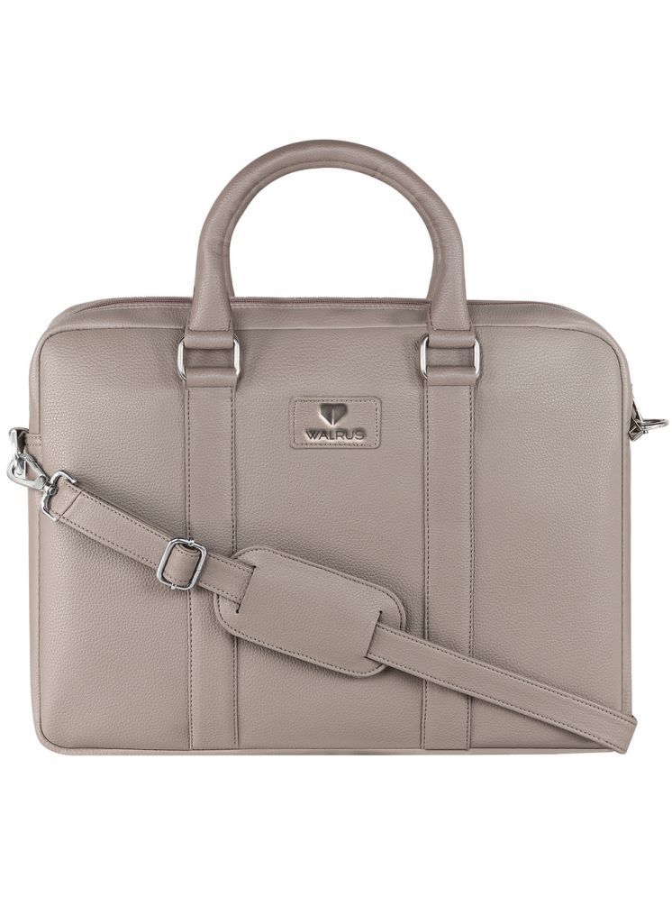     			Walrus Beige Fabric Office Bag