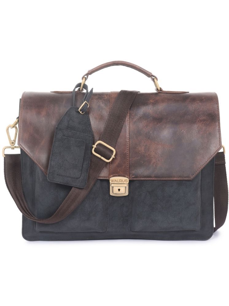     			Walrus Grey Faux Leather Office Bag