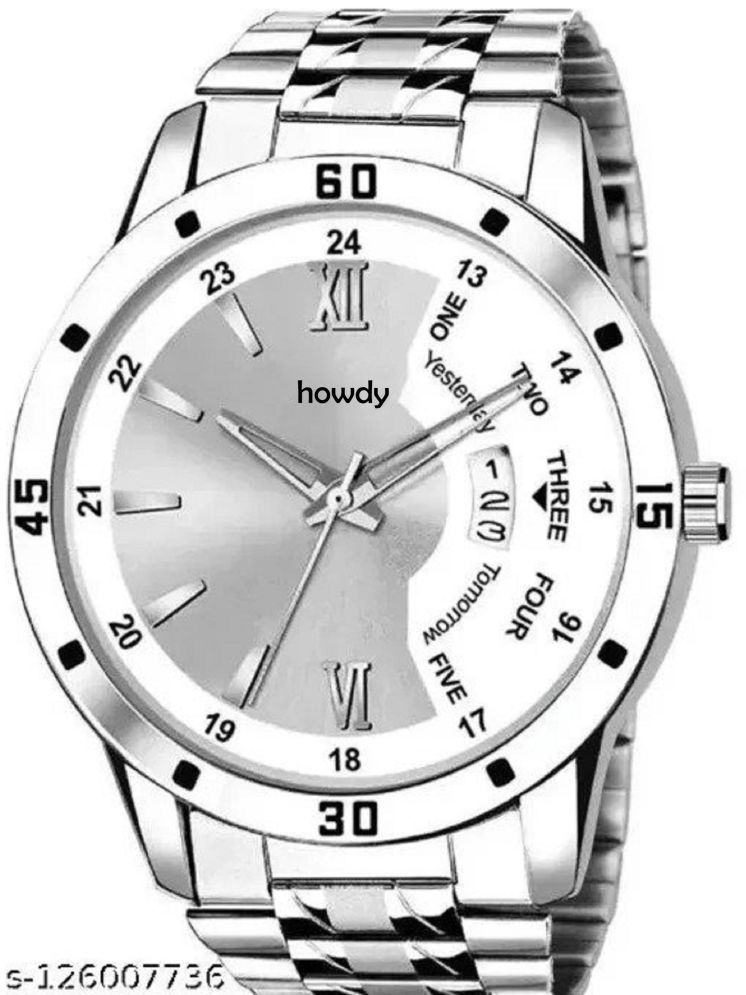     			howdy Silver Metal Analog Men's Watch