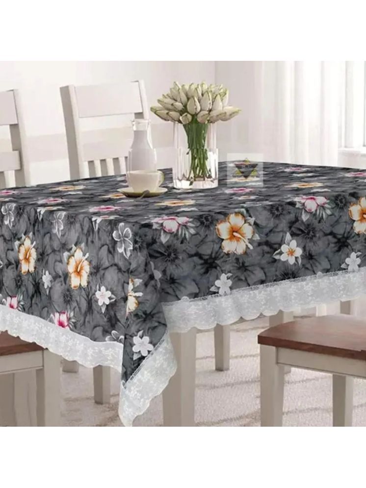     			Crosmo Printed PVC 4 Seater Rectangle Table Cover ( 152 x 102 ) cm Pack of 1 Gray