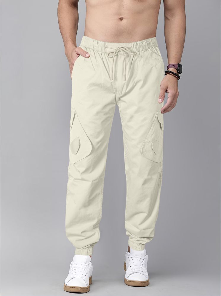     			JB JUST BLACK Regular Flat Men's Joggers - Cream ( Pack of 1 )