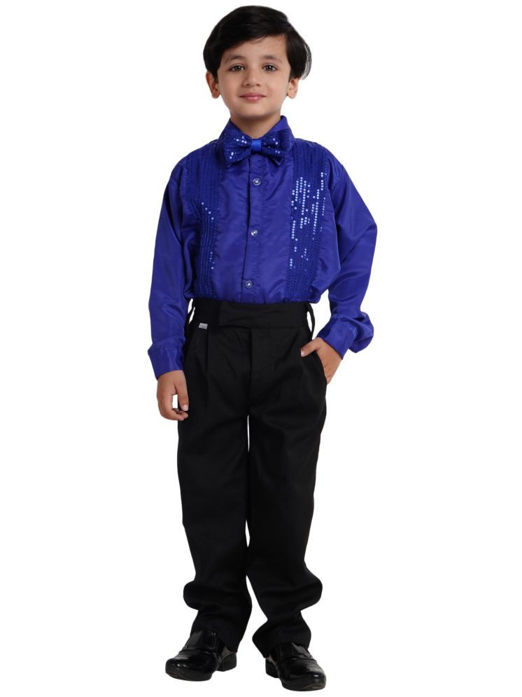     			Kaku Fancy Dresses Dance Costume Shinning Shirt for Kids | Sequin Work School Annual Funtion Shirt For Boys - 7-8 Years