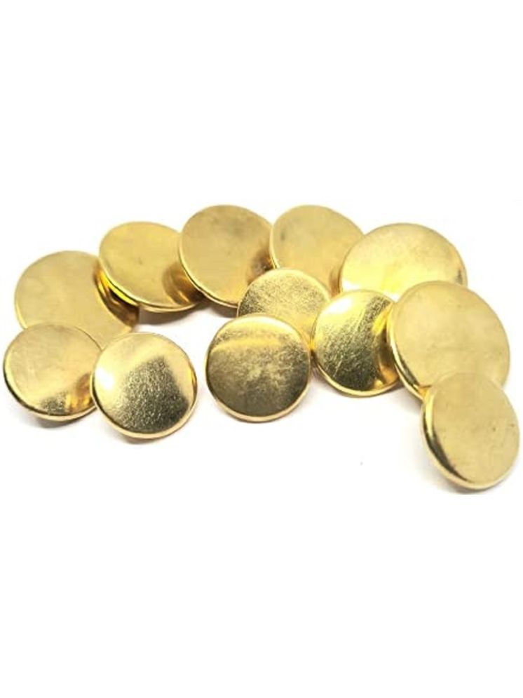     			REENA Golden Coat Suits Metal Buttons 6+6 Big and Small Sew on Bronze Buttons Metal Buttons  (Pack of 12)