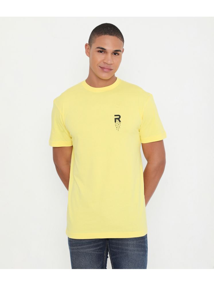     			Rivolta 100% Cotton Regular Fit Solid Half Sleeves Men's Round T-Shirt - Yellow ( Pack of 1 )