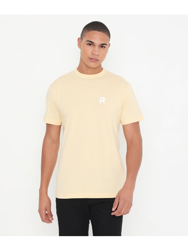     			Rivolta 100% Cotton Regular Fit Solid Half Sleeves Men's Round T-Shirt - Yellow ( Pack of 1 )