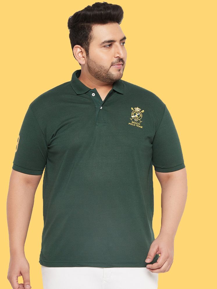     			The Million Club Cotton Regular Fit Solid Half Sleeves Men's Polo T Shirt - Green ( Pack of 1 )