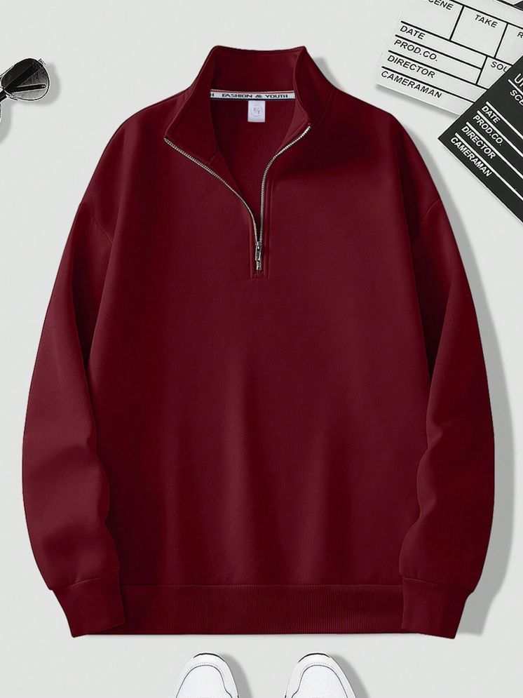     			fashion and youth Fleece High Neck Men's Sweatshirt - Maroon ( Pack of 1 )