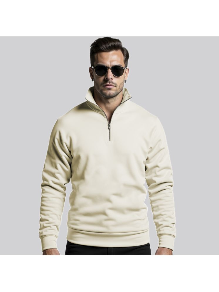     			fashion and youth Fleece High Neck Men's Sweatshirt - Cream ( Pack of 1 )